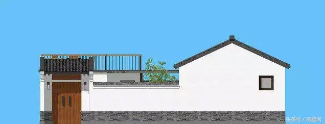 一层新中式别墅设计图，造型相对简单，超大露台设计，这别墅住的太舒心
