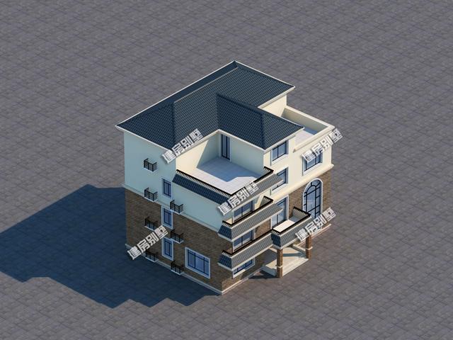 四层别墅设计图，挑空设计+双侧露台，送您你似锦前程！