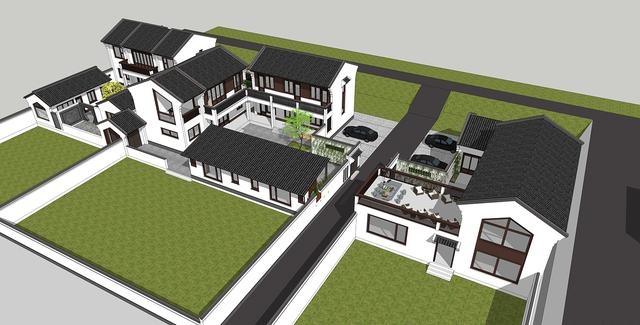新中式民俗别墅设计图，可用于民宿，也可商用。