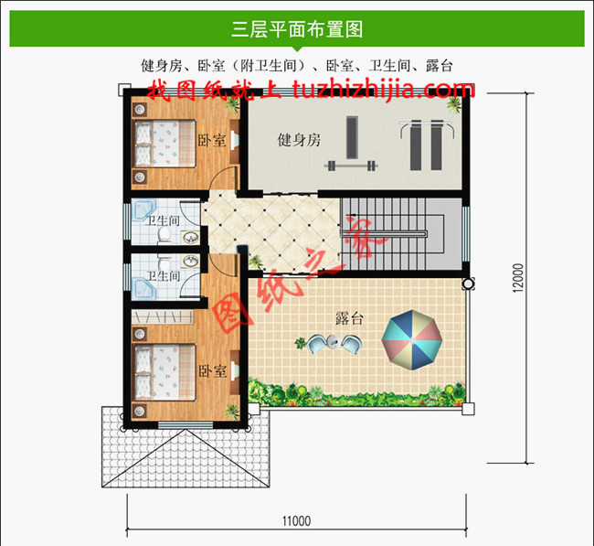 120平米农村房屋设计图，一到三层别墅户型都有！