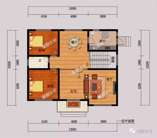 4套占地120平左右的农村别墅，美观实用，家家户户都能建