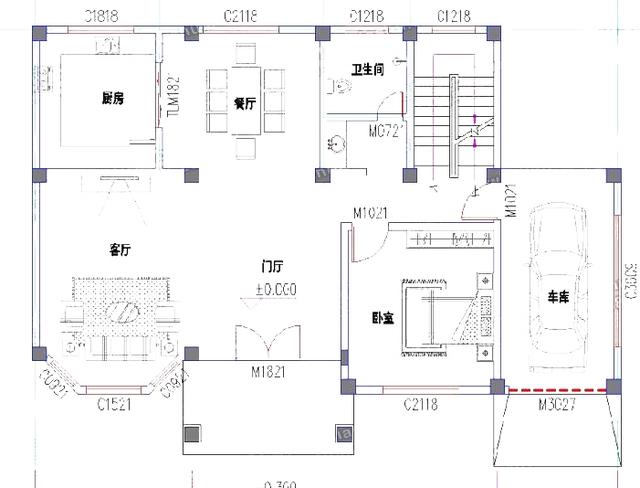 150平米4厅5卧带车库欧式田园风格农村二层别墅设计图，主体25万
