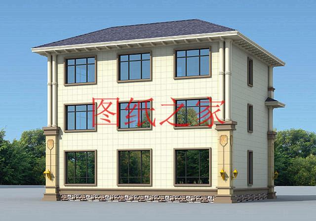适合农村建房的三层别墅设计图，占地140平造价35万左右。