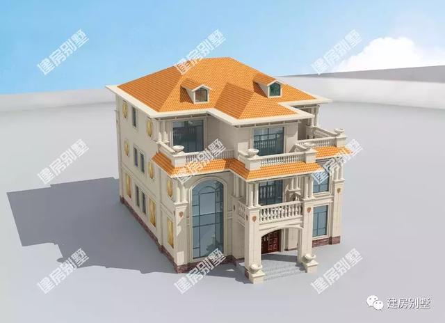 豪华三层别墅设计图，让您的房子成为村里的地标建筑。