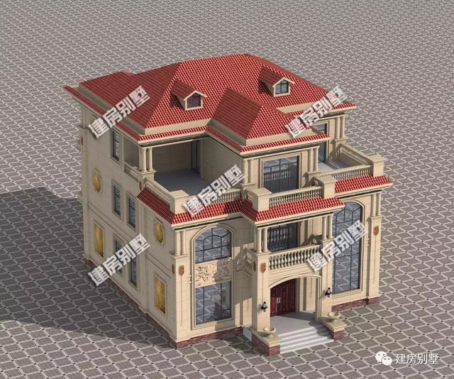 砖混结构三层农村别墅设计图，通透性好、采光性能好