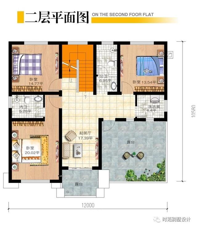 两层简欧别墅设计小户型，5室3厅，开放式厨房，在一众小洋楼中脱颖而出