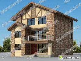 砖混结构美式方正户型三层小别墅设计图，经典的美式乡村风格设