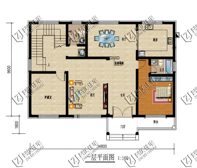 14.8米x9.6米农村二层自建房，简单实用，住着舒服！