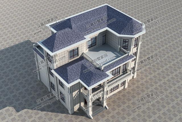 自建三层别墅设计图，造价50万，实在太漂亮！