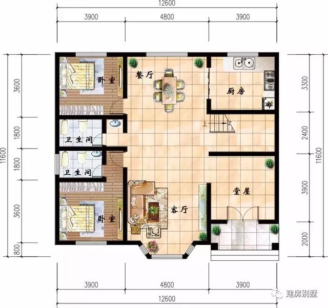 两栋外观相似的农村别墅，建这类户型的也是遍布全国了