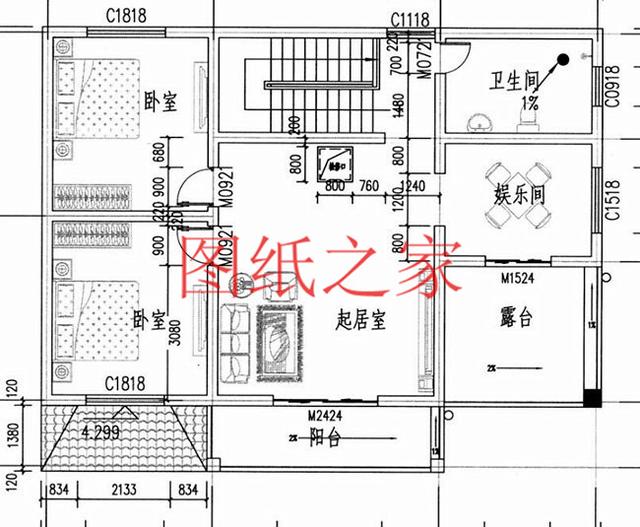 户型方正的二层别墅，占地120平进深9米多，非常符合农村需求！