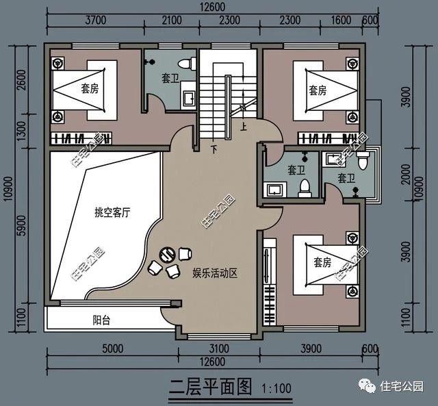 新中式别墅应该怎么修建？分享一套12X10米户型设计