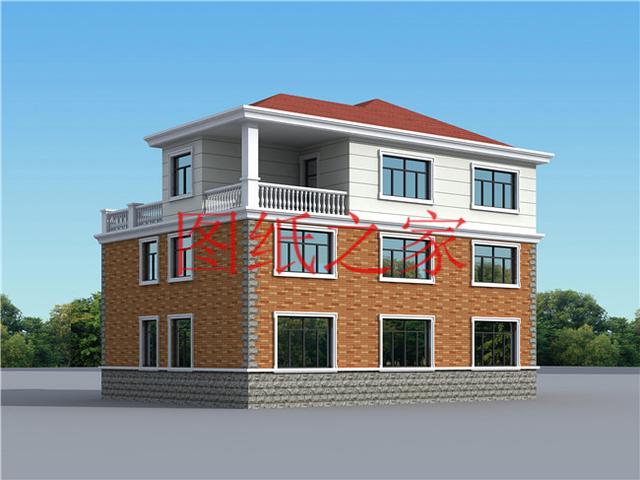 12X14米、14X12米两种尺寸的三层别墅，适合人口较多的家庭修建！