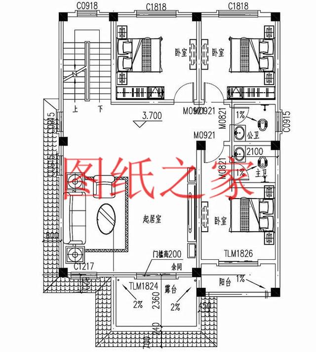 3套10X12米的三层别墅，7个卧室还带露台，美观又实用！