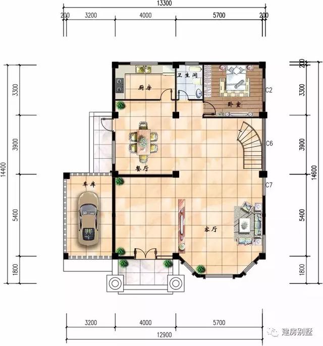 带车库的农村三层自建房设计，第一个套几乎每个村都有