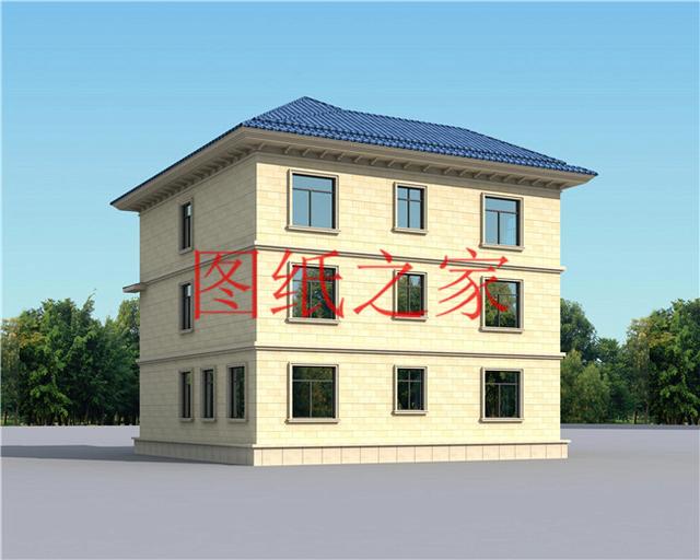 160平米三层别墅，14X13米户型方正实用，农村自建房的首选！