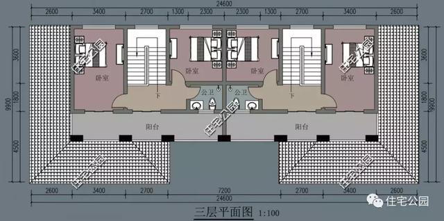 三层欧式双拼别墅设计图纸，单户尺寸12×12米，还有挑空客厅、落地窗，体面又大气
