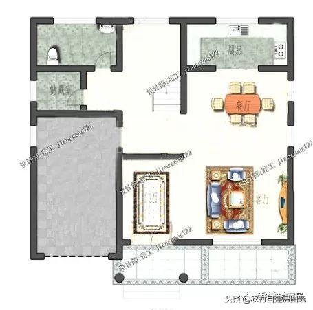 120平的农村自建别墅设计图，户型方正在哪里都能建，第3套进深10米让人刮目相看