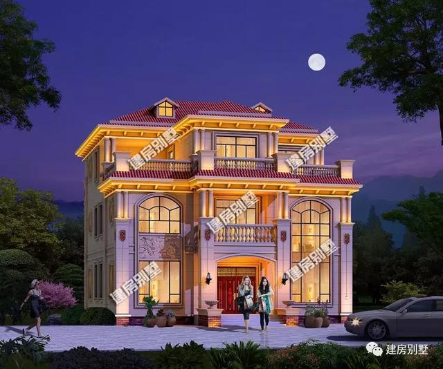 两栋湖南农村的三层豪华别墅设计图，都带堂屋设计，漂亮接地气