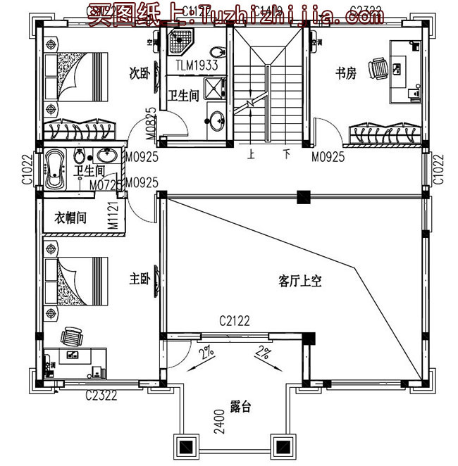 简欧复式四层别墅房屋设计图