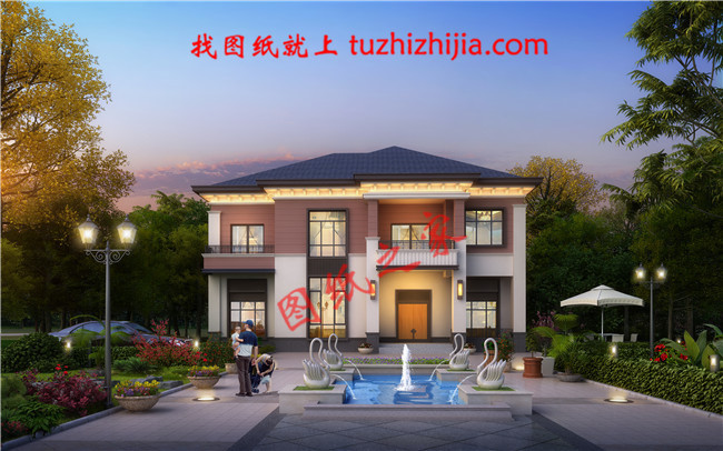 新中式风格二层农村别墅图片