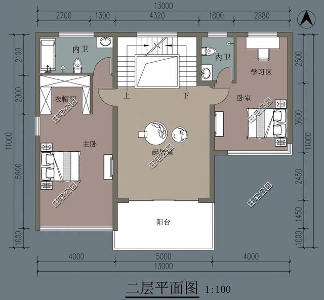 现代风格三层农村别墅，13×10米多落地窗多套间，这样的设计30年不过时