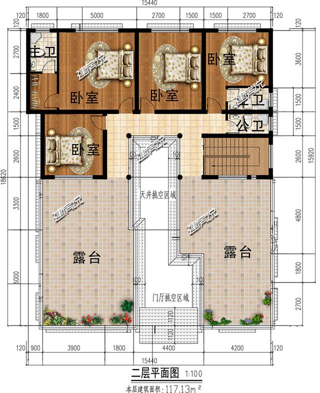 有钱人都喜欢的四合院别墅设计，带有庭院大车库，现在建房不后悔