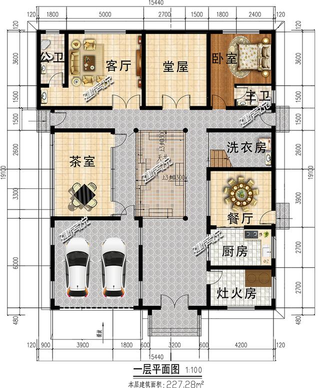 成功人士都爱建的四合院，带有庭院大车库，现在看到建房不后悔