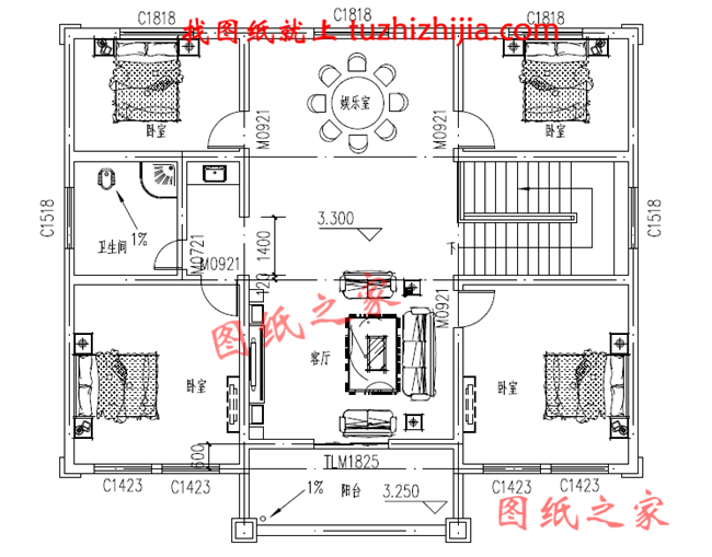150平米新中式农村两层楼房设计图