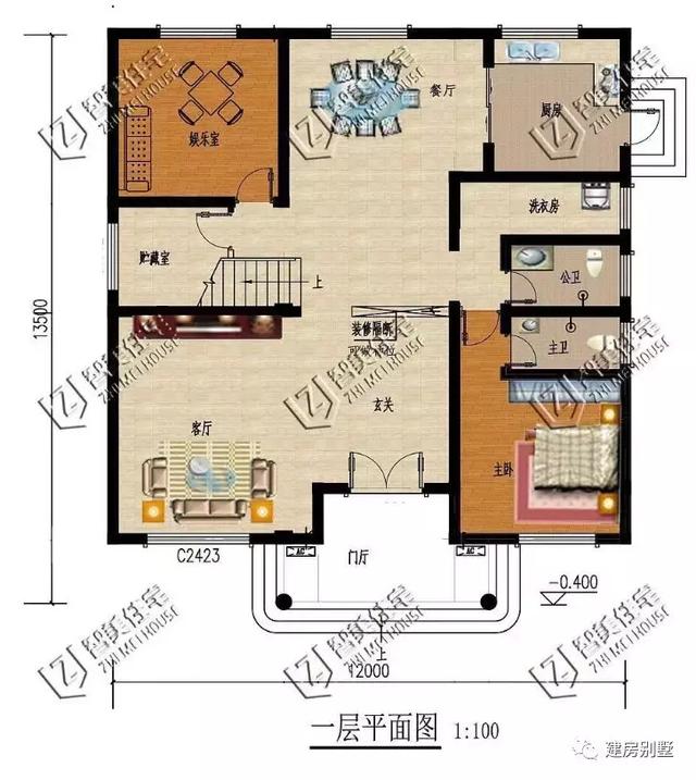 两栋用文化石装饰的农村别墅，第二栋深受湖北人喜欢