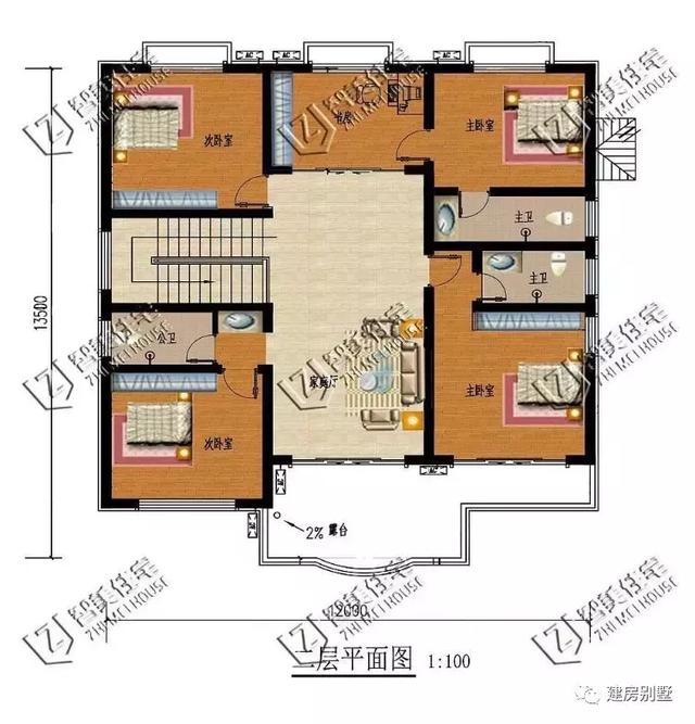 使用文化石的二层农村别墅设计图，第二栋深受湖北人喜欢