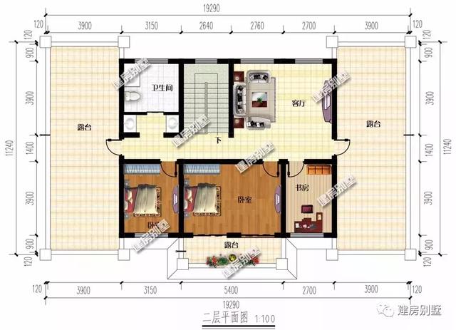 19×11米二层农村别墅设计图纸，户型大气，老家的房子就该这样建