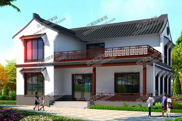 2套中式风格农村别墅户型图，看见了就挪不开眼，美爆了的民族风！