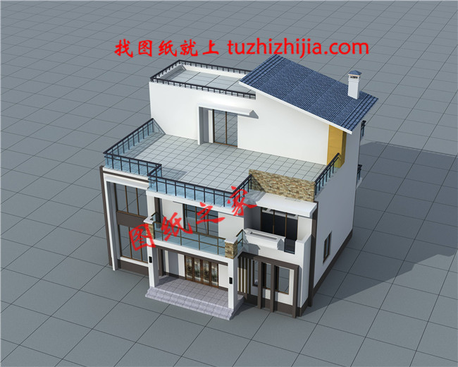 13×10米现代简约风格三层别墅，坡屋顶和平屋顶完美结合在一起