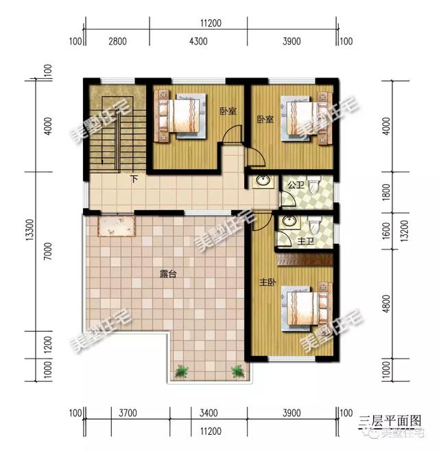 三层经典别墅设计图，户型方正，7卧6卫，一家人居住，共享天伦之乐。
