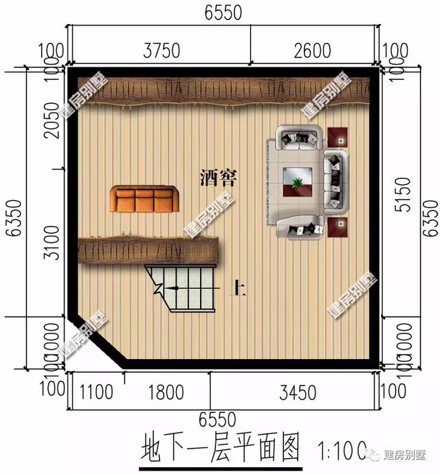 10.25×13.6米农村别墅，带地下室设计，是大户人家
