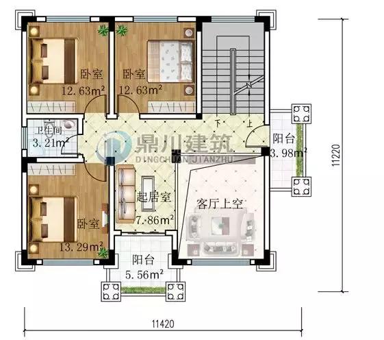 11.42米x11.22米三层小别墅设计图，简单大气，建成后的结果令人十分惊喜！