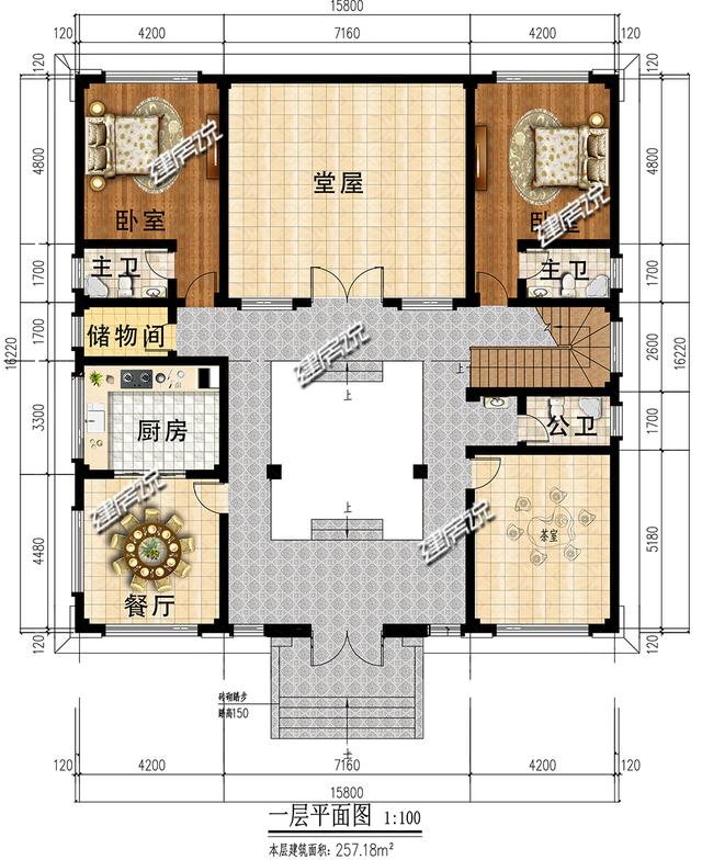 三层新中式小楼设计图，卧室也比较多，可以容纳一大家子的幸福！