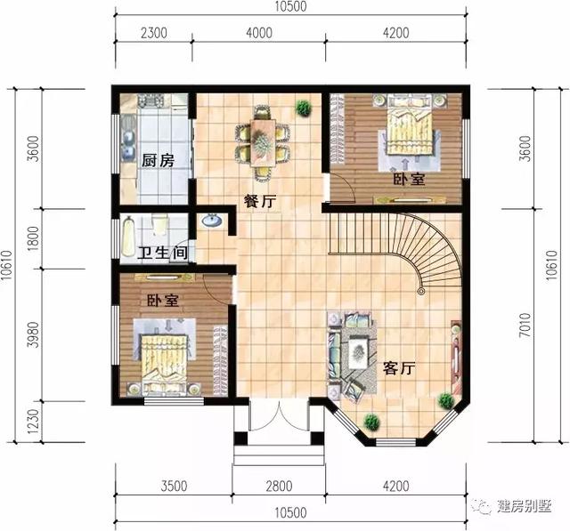 3栋外型类似的二层别墅设计图，布局上各有各自的规划，迎合不同人群的需要