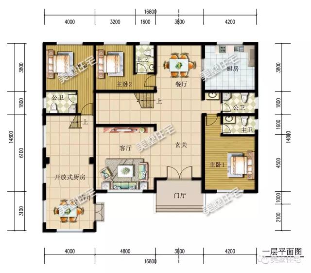 10间卧室的三层别墅设计图，挑高客厅体面大方，可宿可出租