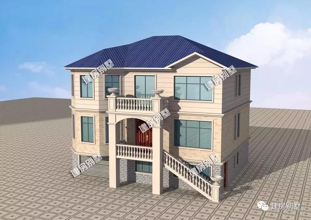 13.2×12.1米三层小别墅设计图，带架空层做车库，大气又实用