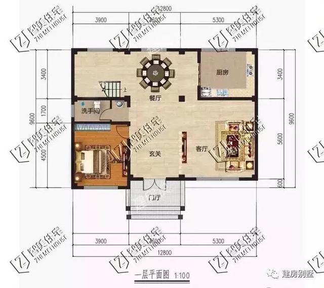 占地面积120左右的农村别墅设计图，第二栋宅基地小的建来很合适