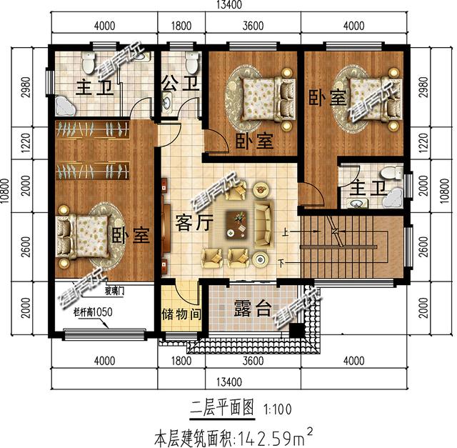 中式别墅设计图，准备35万开建，艾特所有农村人，有地建房趁早，