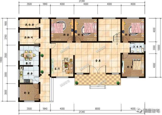 5套一层别墅设计图，每一套都很便宜，最后一套最好看！