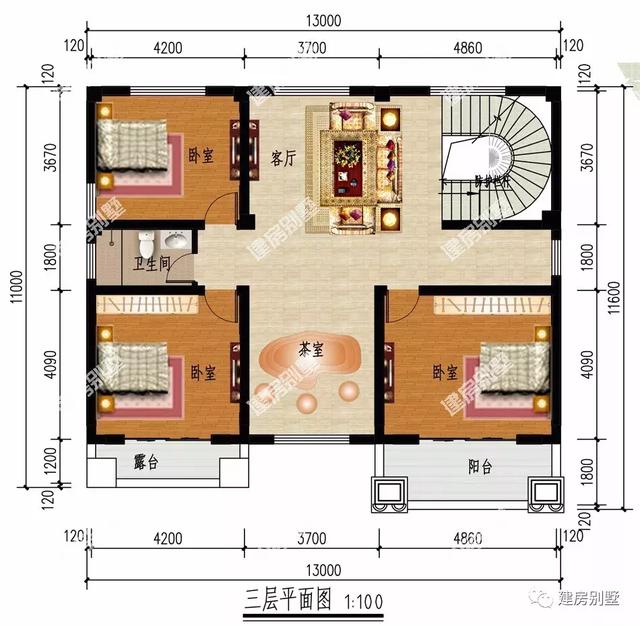 开间13米的乡村三层自建房，都有挑空的客厅，气派非凡