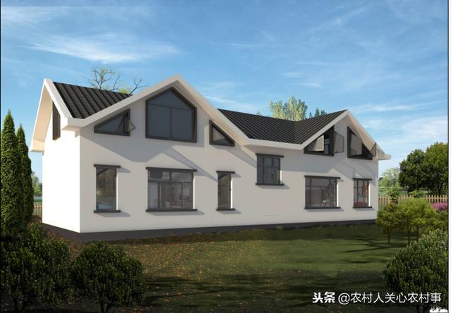 农村一层带阁楼房屋设计图，5开间20×8.5米住宅设计建筑施工图