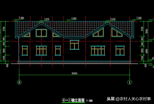 农村一层带阁楼房屋设计图，一层别墅一样也可以很大气