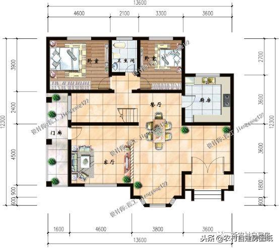 7室3厅2卫欧式二层小别墅设计图，外观独特，造价28万农村建房必选