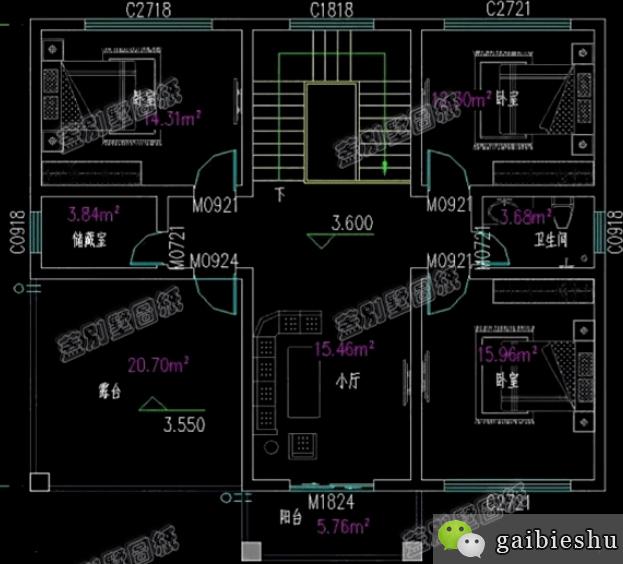 3厅5卧带露台二层农村自建房设计图施工图（全套）