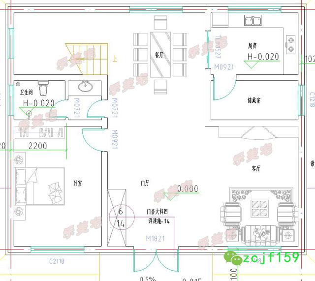 农村二层养老小别墅设计图效果图建筑CAD图纸，小而美！